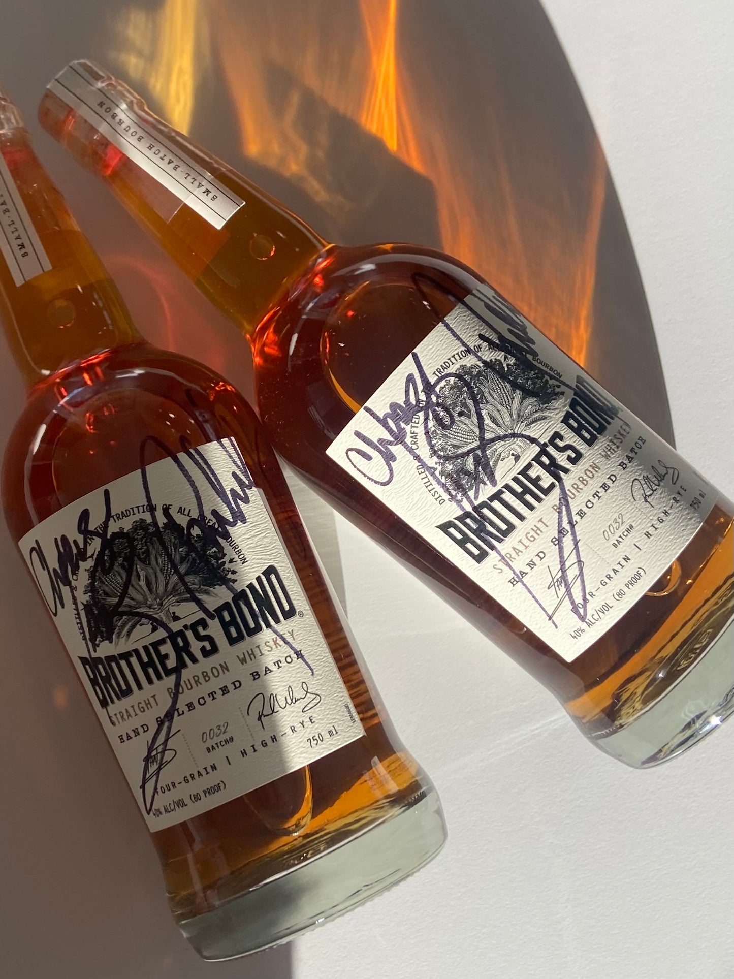 Brother's Bond Bourbon bottle - Autographed by Ian Somerhalder & Paul Wesley - Heroes Comic Con 2024