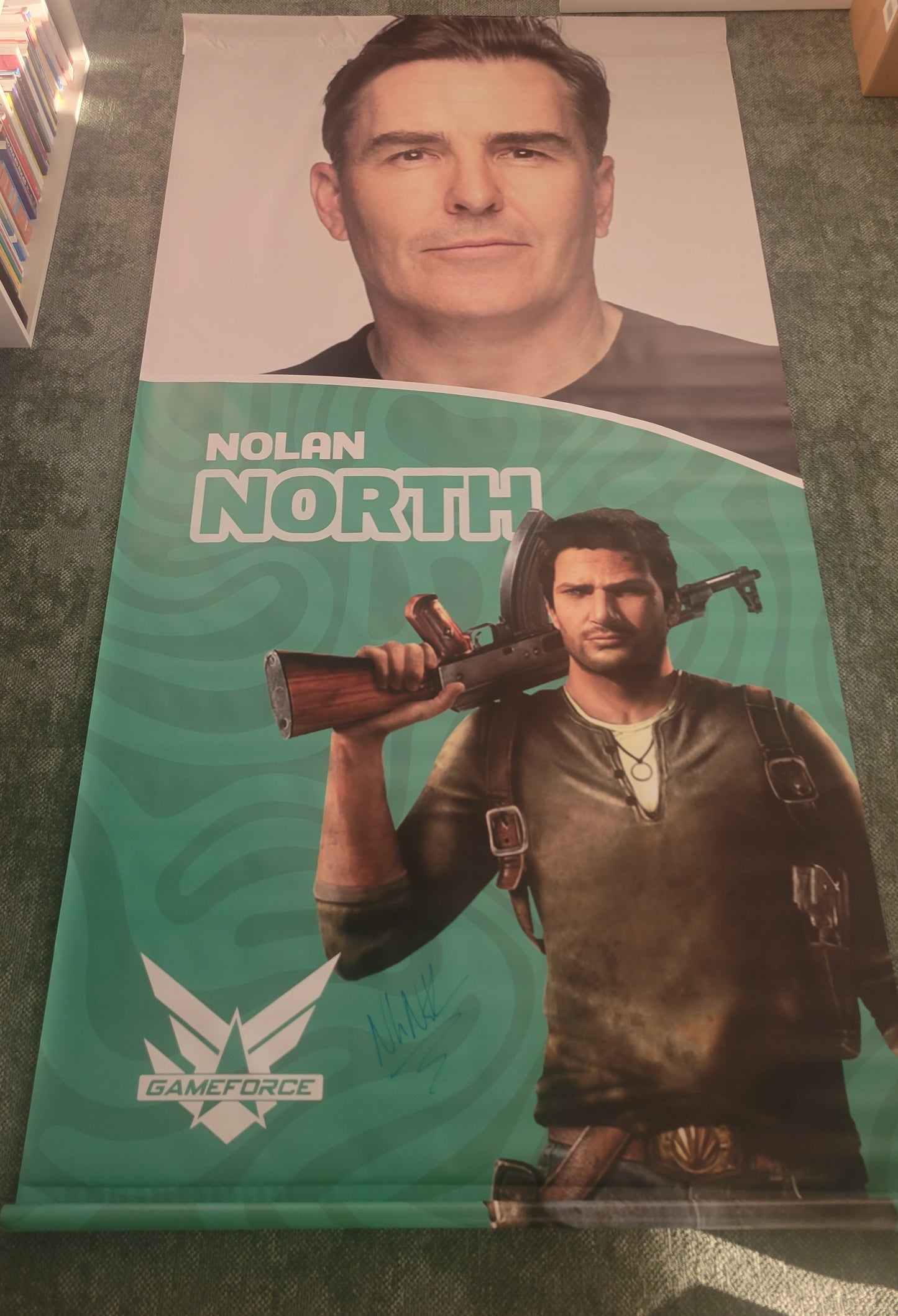 Nolan North signed large PVC banner - Heroes Comic Con 2025