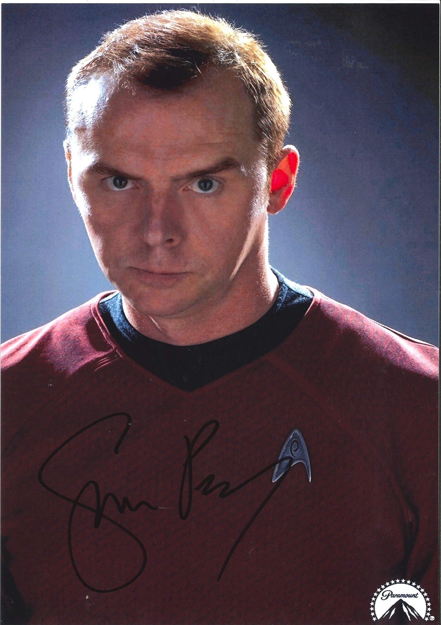Simon Pegg Autograph Size A4