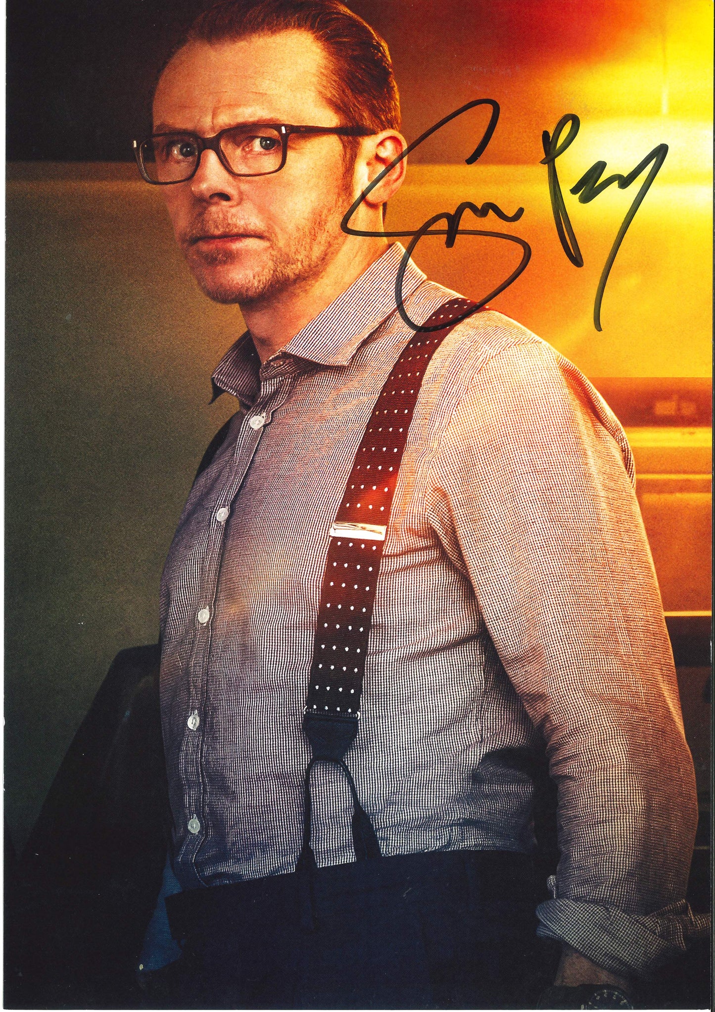 Simon Pegg Autograph Size A4