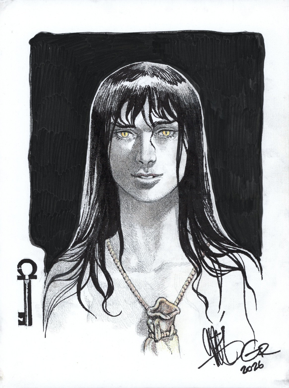 Gabriel Rodríguez Original Art – Dodge (The Lady in the Well) – Locke & Key – 30x40 cm – Charity Auction