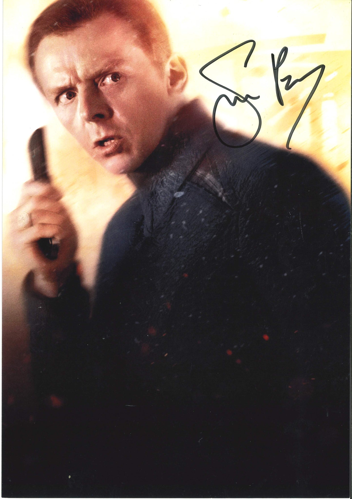 Simon Pegg Autograph Size A4