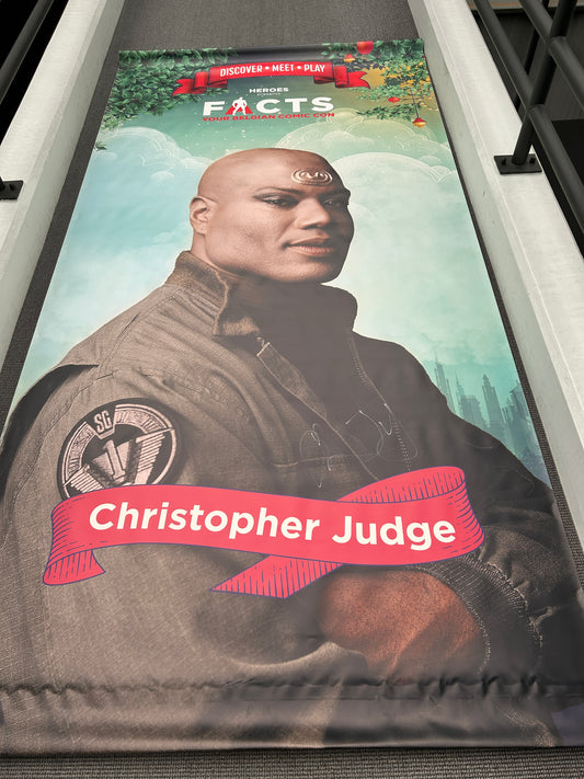 Christopher Judge Signed PVC Banner